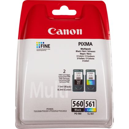 Conjunto 2 Tinteiros Canon PG-560 / CL-561 Original (3713C008)