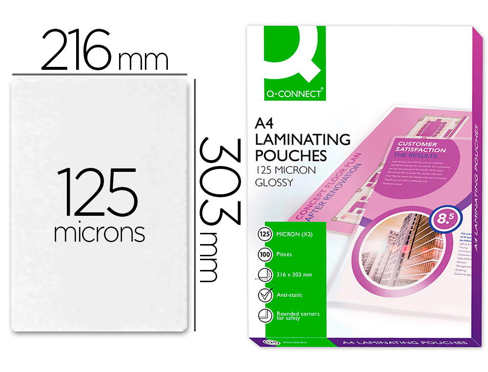 Bolsas de Plastificação FELLOWES 5307407 brilho (100 un - A4 - 125 Microns)