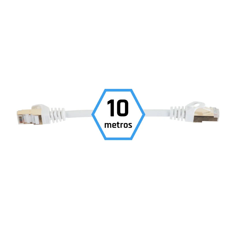 Cabo Rede 10 Metros RJ45 Categoria 7 (10 Gbps) Iggual Branco