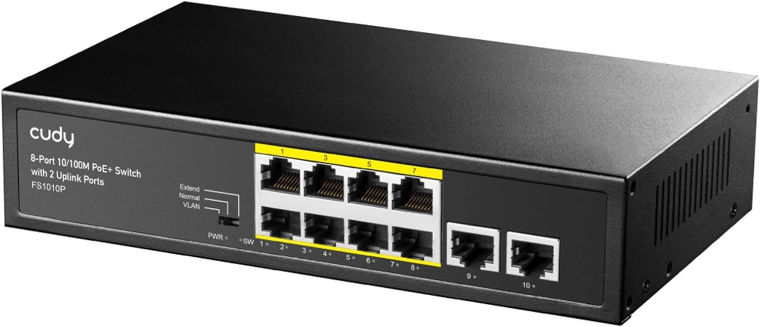 Switch Cudy FS1010P 8 Portas PoE + 2 PortasUplink 10/100Mbps