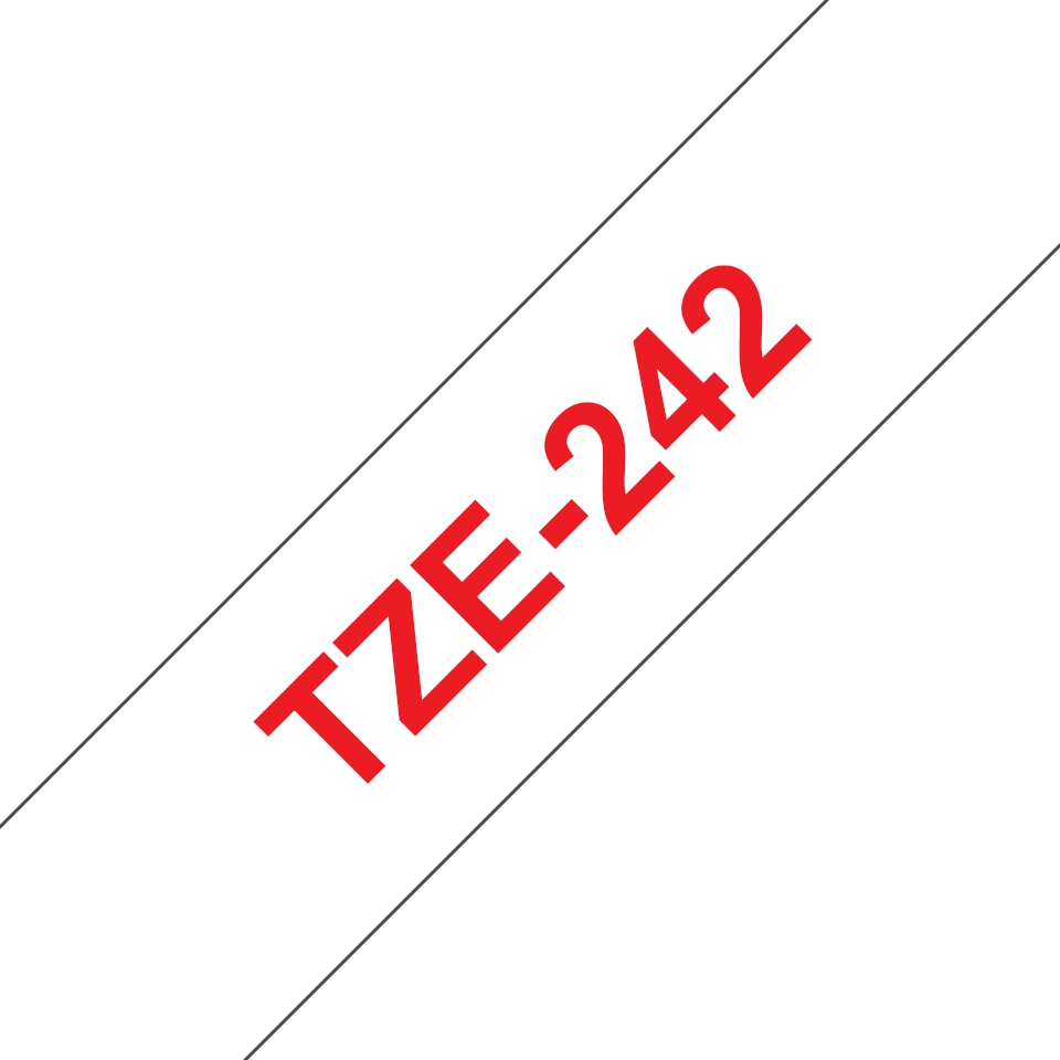 Fita Laminada Compatível Brother TZE-242 - 18mm x 8 metros Vermelho/Branco