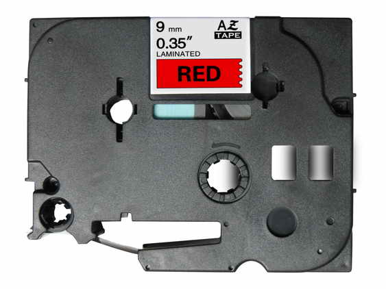 Fita Laminada Compatível Brother TZE-421 - 9mm x 8 metros Preto/Vermelho
