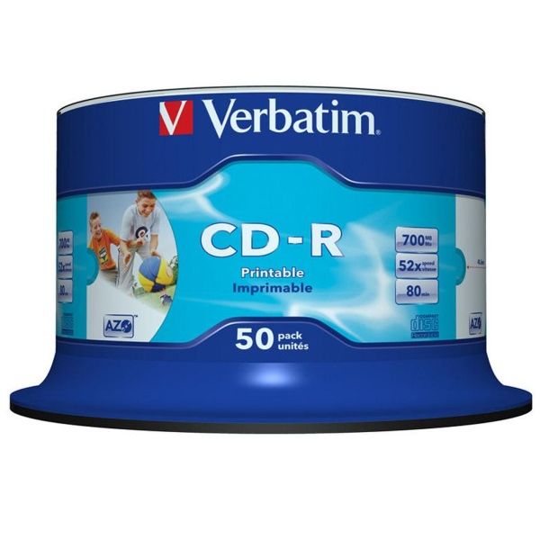 CD-R Verbatim Imprimível 52x - Pack 50