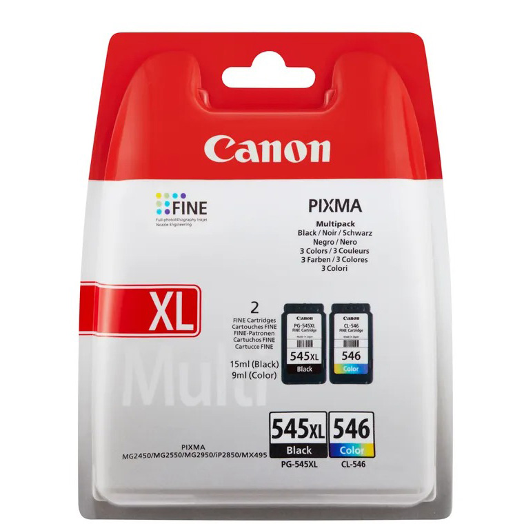 Conjunto 2 Tinteiros Canon PG-545XL + CL-546XL Originais