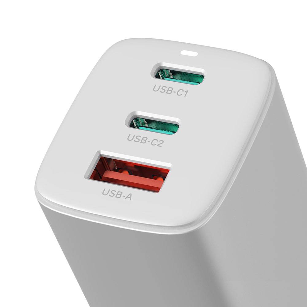Carregador 1Life pa:xpress 65W GaN USB-C + USB-A Branco