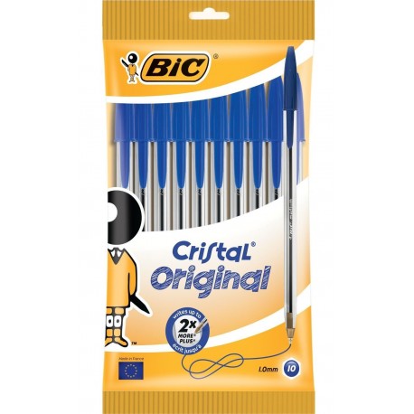 Esferográfica Bic Cristal Original Azul 1.0mm Pack 10 unidades