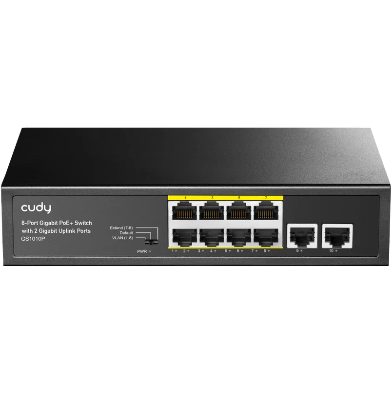 Switch Cudy GS1010P 8 Portas PoE Gigabit + 2 Portas SFP Slot