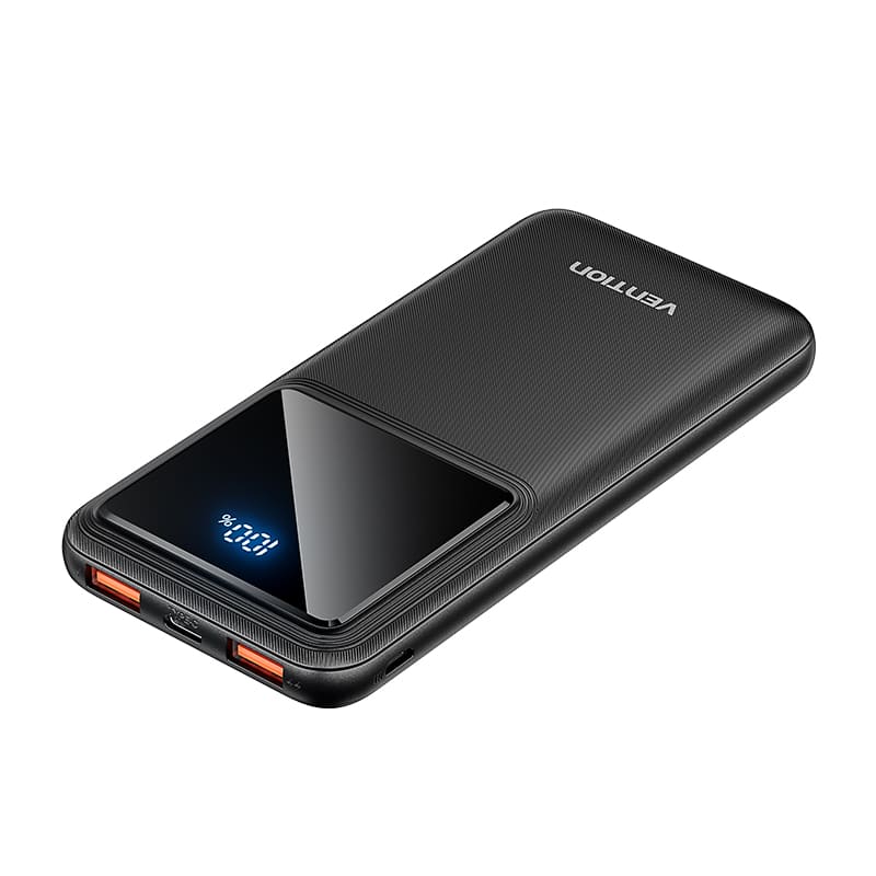 Bateria Powerbank Vention 10000mAh 22.5W USB Ecrã LED Preta