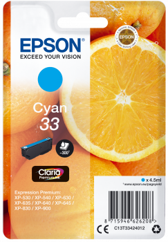 Tinteiro Epson 33 Azul Original Série Laranjas (C13T33424012)
