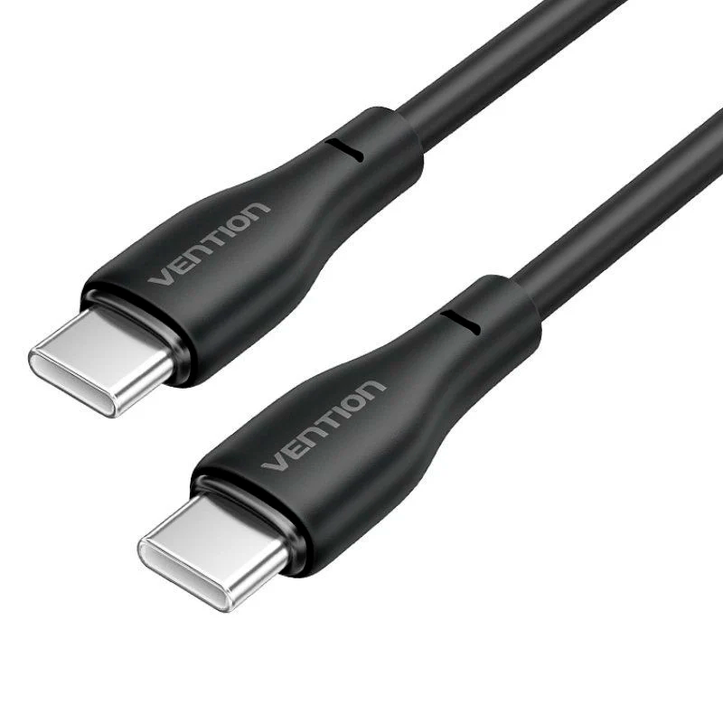 Cabo USB Tipo-C Vention até 60W 480Mbps 1 Metros Preto