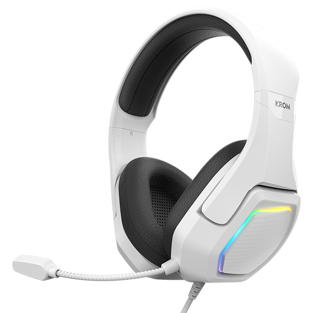 Auscultadores Krom Kopa 7.1 Virtual Gaming RGB PC / PS4 / PS5 / Switch Branco