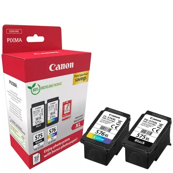 Conjunto 2 Tinteiros Canon PG-575XL + CL-576XL Original