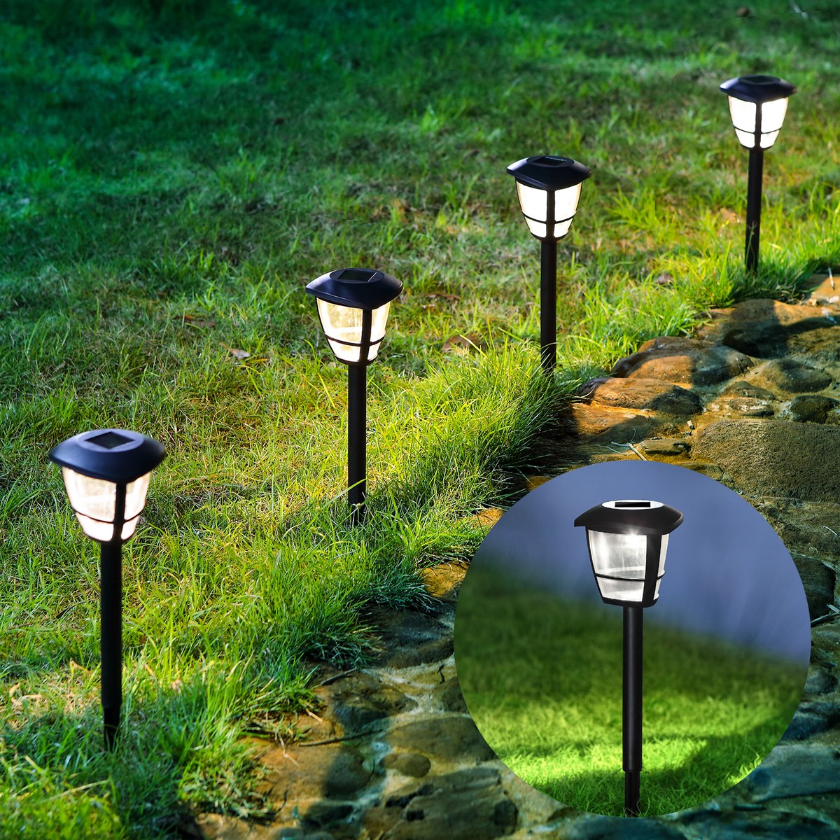 Luz Solar Exterior IP44 6500K 0.06W Led Aigostar Preto