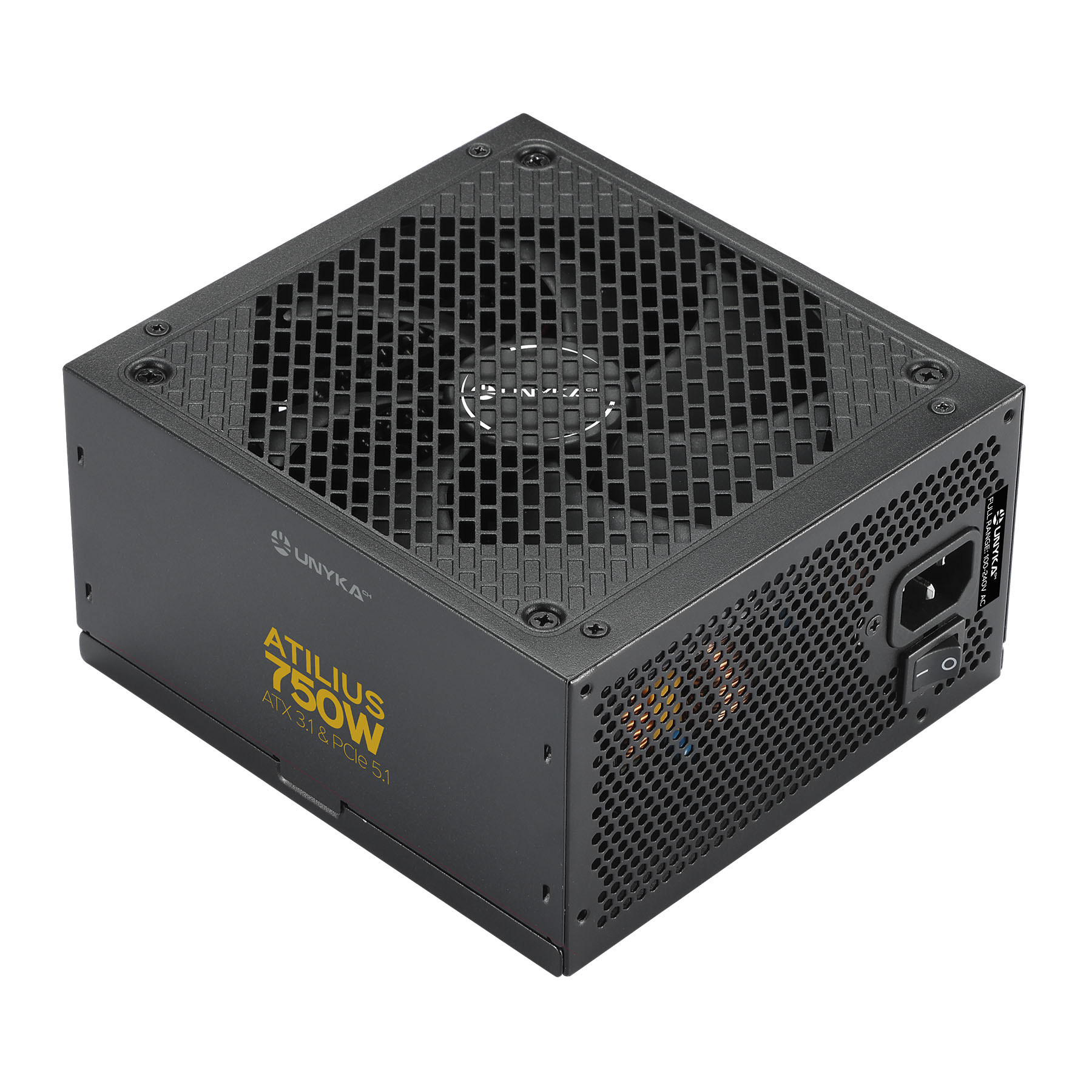 Fonte Unykach Atilius 3.1 750W 80 Plus Gold Full Modular Preta