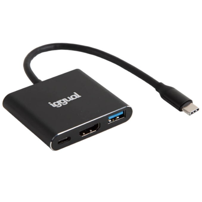 Hub Type-C 3 em 1 HDMI USB3.0 PD100W Iggual