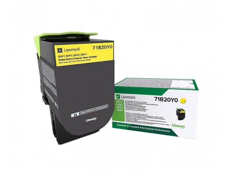 - Toner Lexmark Original 71B20Y0 Amarelo CS317 / CS417 / CX317 / CX417