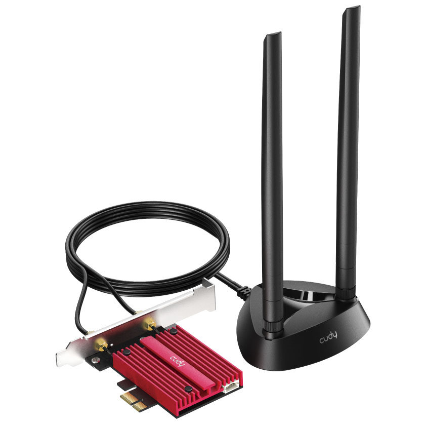 Placa de Rede Cudy WE4000 AX5400 Wi-Fi 6/6E Bluetooth 5.2 PCI Express