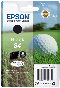 Tinteiro Epson 34 Preto Original Série Bola de Golfe (C13T34614010)