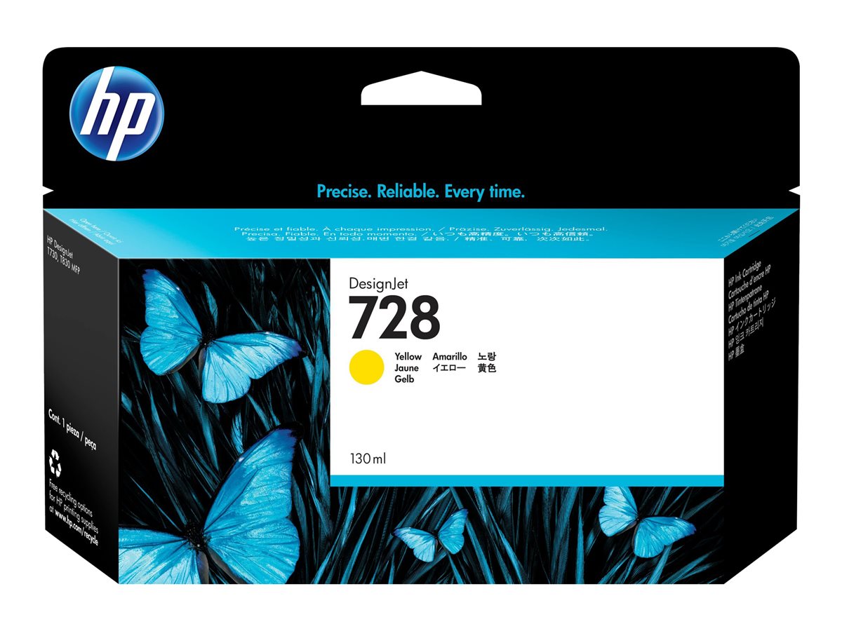 Tinteiro HP 728 Amarelo Original 130ml (F9J65A)