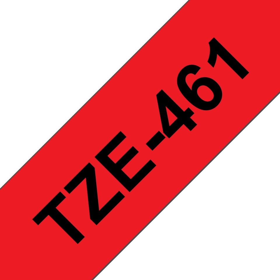 Fita Laminada Compatível Brother TZE-461 - 36mm x 8 metros Preto / Vermelho