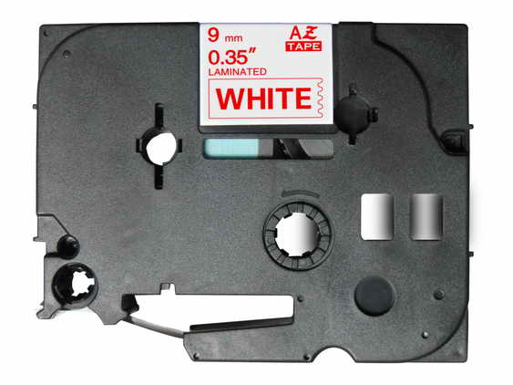 Fita Laminada Compatível Brother TZE-222 - 9mm x 8 metros Vermelho/Branco