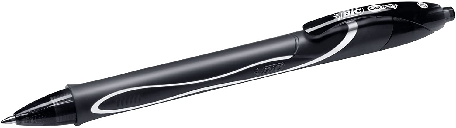Esferográfica BIC Gel-Ocity Quick Dry Tinta Gel Retráctil 0.7mm Preto Pack 12 unidades