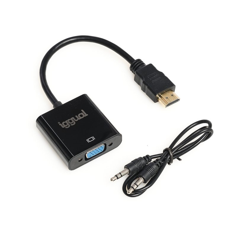 Adaptador HDMI a VGA + audio (3.5 mm) Iggual