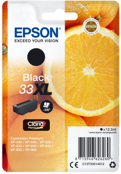 Tinteiro Epson 33 XL Preto Original Série Laranjas (C13T33514012)