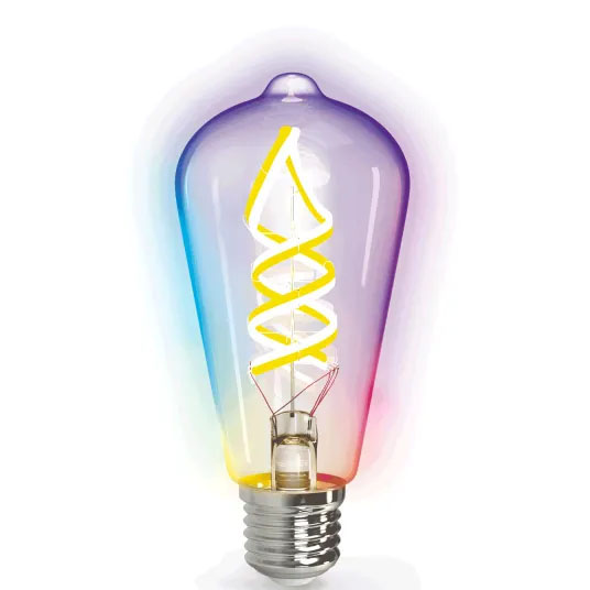 Lâmpada Filamento Smart LED WiFi RGB+CCT E27 ST64 5W Aigostar