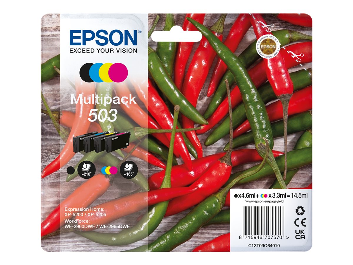 Multipack 4 Tinteiros Epson 503 Originais (C13T09Q64010)