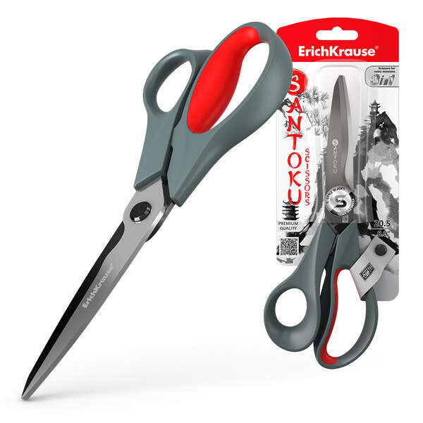 Tesoura Erichkrause Lâminas Santoku 205cm Multifuncional 3 em 1 Papel e Cartão
